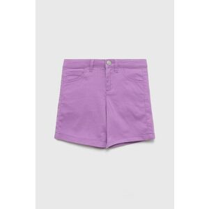 Detské krátke nohavice United Colors of Benetton fialová farba, jednofarebné, vyobraziť