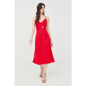 Šaty Morgan červená farba, mini, áčkový strih vyobraziť