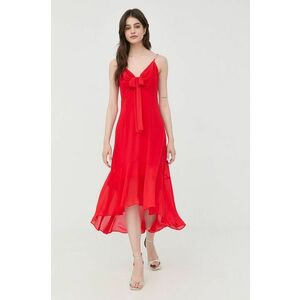 Šaty Morgan červená farba, midi, áčkový strih vyobraziť