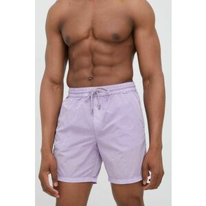 Plavkové šortky Guess fialová farba vyobraziť