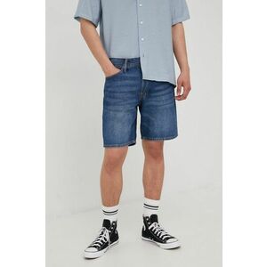 Rifľové krátke nohavice Jack & Jones pánske, tmavomodrá farba, vyobraziť