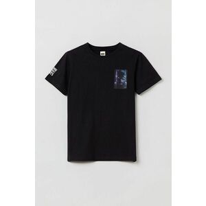 Detské bavlnené tričko OVS čierna farba, s potlačou vyobraziť