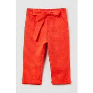 Detské bavlnené nohavice OVS červená farba, jednofarebné vyobraziť