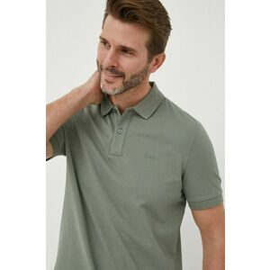 Bavlnené polo tričko BOSS tyrkysová farba, jednofarebné vyobraziť