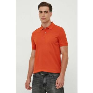 Bavlnené polo tričko BOSS oranžová farba, jednofarebné vyobraziť