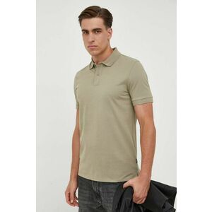 Bavlnené polo tričko BOSS zelená farba, jednofarebné vyobraziť