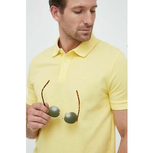 Bavlnené polo tričko BOSS žltá farba, jednofarebný vyobraziť