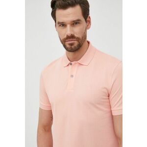 Bavlnené polo tričko BOSS ružová farba, s nášivkou vyobraziť