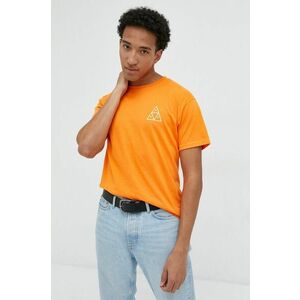 Bavlnené tričko HUF oranžová farba, s potlačou vyobraziť