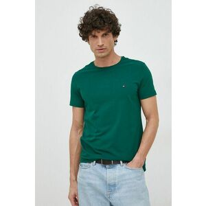 Tričko Tommy Hilfiger pánske, zelená farba, jednofarebné vyobraziť