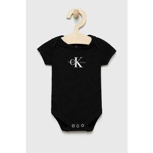 Body pre bábätká Calvin Klein Jeans čierna farba vyobraziť