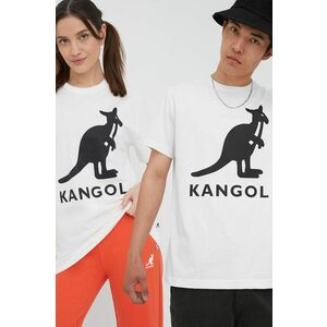 Bavlnené tričko Kangol KLEU005-01, béžová farba, s potlačou vyobraziť