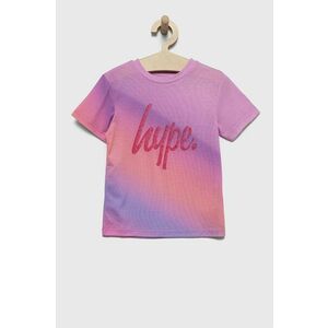 Detské bavlnené tričko Hype ružová farba, vyobraziť