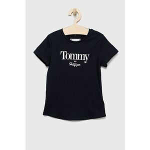 Detské bavlnené tričko Tommy Hilfiger tmavomodrá farba, vyobraziť