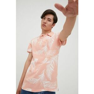 Bavlnené polo tričko Jack & Jones ružová farba, vzorované vyobraziť