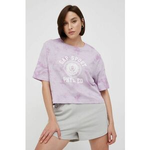 Bavlnené tričko GAP fialová farba, vyobraziť