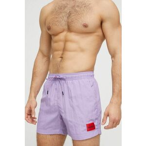 Plavkové šortky HUGO fialová farba vyobraziť
