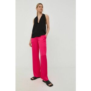 Nohavice Herskind dámske, fialová farba, rovné, vysoký pás vyobraziť