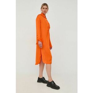 Šaty Herskind oranžová farba, midi, oversize vyobraziť