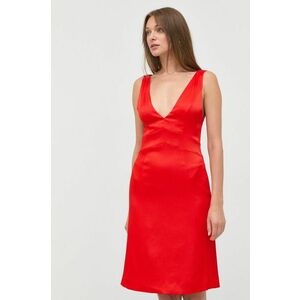 Šaty červená farba, mini, rovný strih vyobraziť