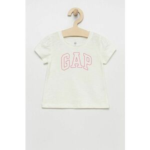 Detské bavlnené tričko GAP biela farba, vyobraziť