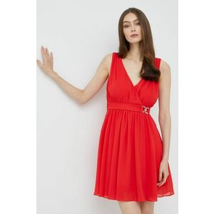 Šaty Morgan červená farba, mini, áčkový strih vyobraziť