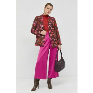 Nohavice MAX&Co. dámske, ružová farba, rovné, vysoký pás vyobraziť