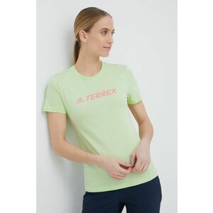Bavlnené tričko adidas TERREX HE1645 zelená farba, vyobraziť