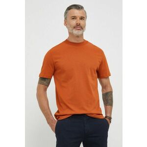 Bavlnené tričko Selected Homme oranžová farba, jednofarebné vyobraziť