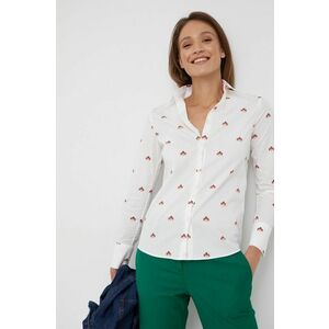 Košeľa PS Paul Smith dámska, biela farba, regular, s klasickým golierom vyobraziť