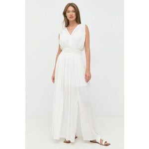 Bavlnené šaty Morgan biela farba, maxi, rovný strih vyobraziť