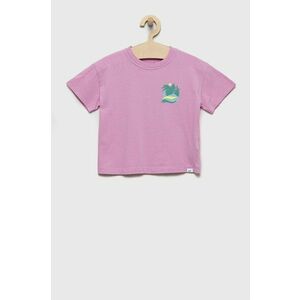 Detské bavlnené tričko GAP ružová farba, s potlačou vyobraziť