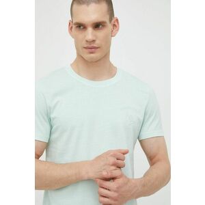 Bavlnené tričko Tom Tailor tyrkysová farba, s potlačou vyobraziť
