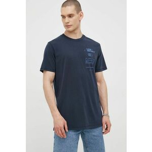 Bavlnené tričko Jack & Jones tmavomodrá farba, s potlačou vyobraziť