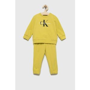 Detská tepláková súprava Calvin Klein Jeans žltá farba vyobraziť