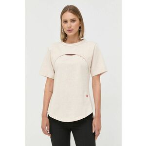 Bavlnené tričko Victoria Beckham béžová farba, vyobraziť