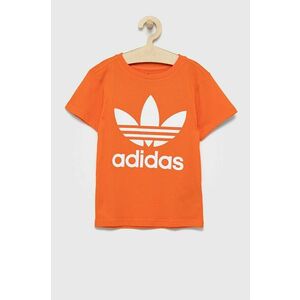 Detské bavlnené tričko adidas Originals oranžová farba, s potlačou vyobraziť