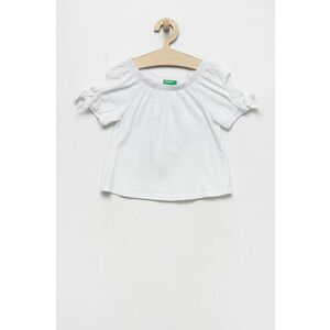 Detské tričko United Colors of Benetton biela farba, jednofarebná vyobraziť