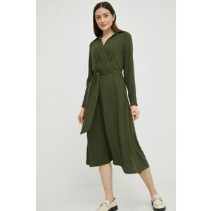 Šaty Lauren Ralph Lauren zelená farba, midi, priliehavá vyobraziť