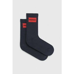 Ponožky HUGO (2-pak) pánske, tmavomodrá farba vyobraziť
