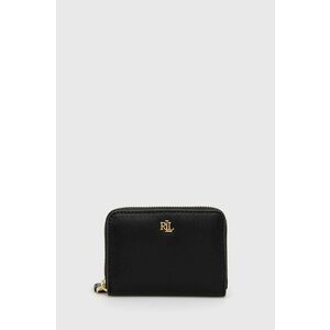 Kožená peňaženka Lauren Ralph Lauren dámsky, čierna farba vyobraziť