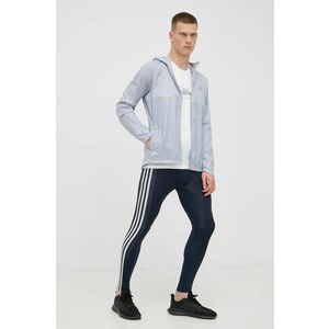 Tréningové legíny adidas Performance 3-stripes pánske, tmavomodrá farba, s potlačou vyobraziť