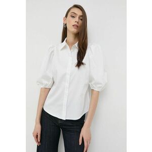 Košeľa Notes du Nord dámska, biela farba, slim, s klasickým golierom vyobraziť