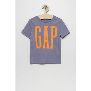 Detské bavlnené tričko GAP fialová farba, s potlačou vyobraziť