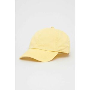 Bavlnená čiapka GAP žltá farba, jednofarebná vyobraziť