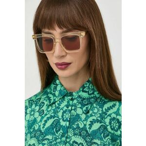 Slnečné okuliare Bottega Veneta dámske, béžová farba vyobraziť
