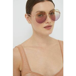 Slnečné okuliare Chloé dámske, fialová farba vyobraziť