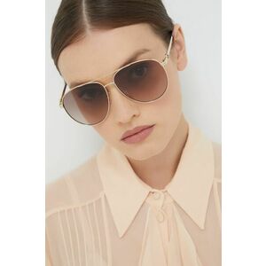 Slnečné okuliare Gucci dámske, zlatá farba vyobraziť