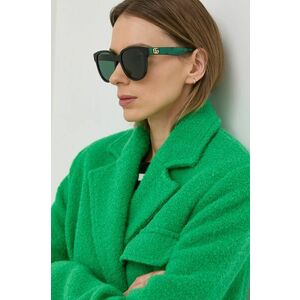 Slnečné okuliare Gucci dámske, zelená farba vyobraziť