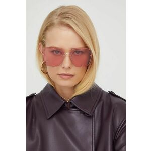 Slnečné okuliare Alexander McQueen dámske, ružová farba vyobraziť
